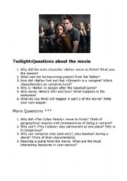 Twilight-Questions about the Movie