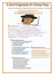 English Worksheet: A short biography of Johnny Depp