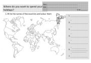 English worksheet: Countries activity 1