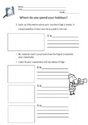 English Worksheet: Countries Activity 2 Flags