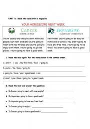 English Worksheet: Horoscopes