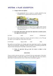 English Worksheet: WRITING: A PLACE DESCRIPTION