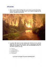 English Worksheet: SPEAKING: ENVIROMENT