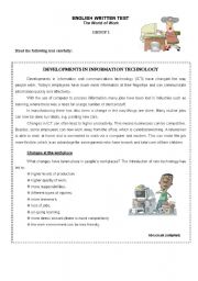 English Worksheet: Test The World of Work