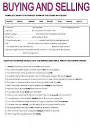 English Worksheet: BUYING AND SELLING (2)