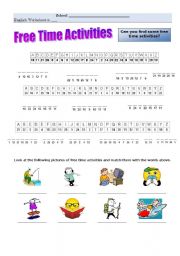 English Worksheet: Free time activities