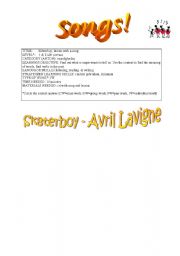 English worksheet: Sk8ter boy - Avril Lavigne