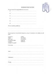 English Worksheet: science investigation 2