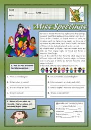 English Worksheet: MISS SPELLINGS