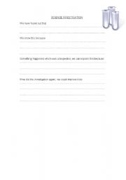 English Worksheet: science investigation 3