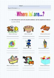 English worksheet: Prepositions of Place