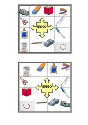 English Worksheet: Bingo - Classroom Objects