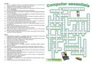 English Worksheet: Computers and peripherals- crossword puzzle