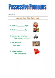 English Worksheet: possessive pronouns exercise