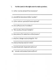 English worksheet: Wh-questions