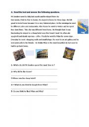 English worksheet: reading