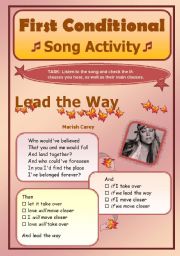 First Conditional - Song Activity - Lead The Way (Mariah Carey)