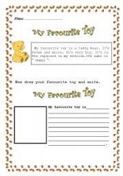 English Worksheet: My Favourite Toy
