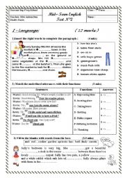 English Worksheet: 7th form test