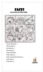 English worksheet: faces