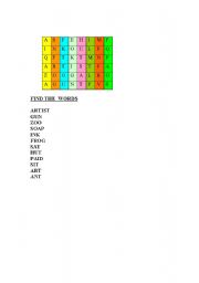 English Worksheet: WORD FIND PUZZLE 