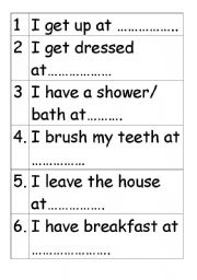 English Worksheet: Daily Routine & Time