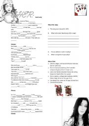 English Worksheet: Cher - Dark Lady 