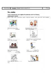 English Worksheet: relationship: 8th form