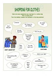 English Worksheet: shopping for clothes