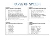 Parts of Speech Worksheet 1