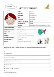 English Worksheet: meet Steve Chambers