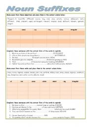 Noun and adjective suffixes