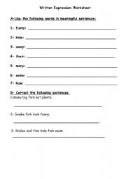 English worksheet: Writing