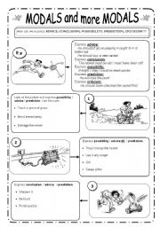 English Worksheet: MODALS 2  B&W 