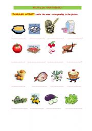 English Worksheet: fridge pair work vocabulary