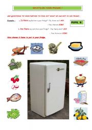 English Worksheet: Fridge pair work WS 2