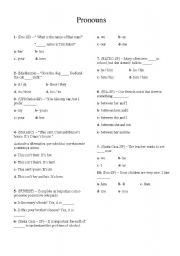 English worksheet: pronouns