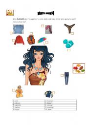 English worksheet: what to wear?4