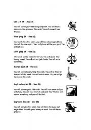 English Worksheet: Horoscopes2
