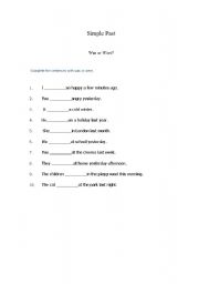 English worksheet: Simple Past