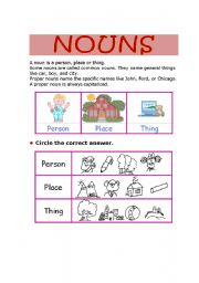 English worksheet: nouns