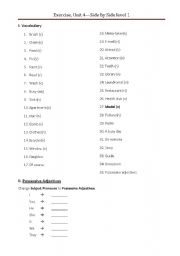 English worksheet: Possessive adjectives