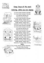 English Worksheet: Days of the week song