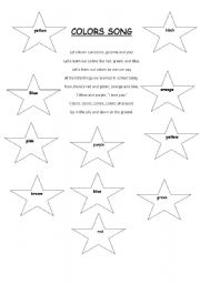 English Worksheet: Colors Song