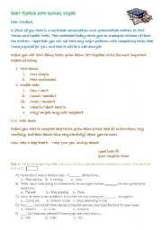 English worksheet: tasks - past tenses and modal verbs