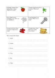 English worksheet: Interpret the dream