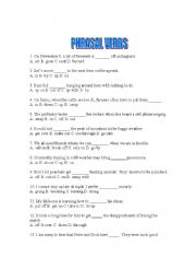 English Worksheet: PHRASAL VERBS