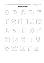 English Worksheet: Alphabet colour dictation