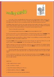 English Worksheet: Reading exercise