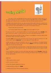 English worksheet: Reading exercise